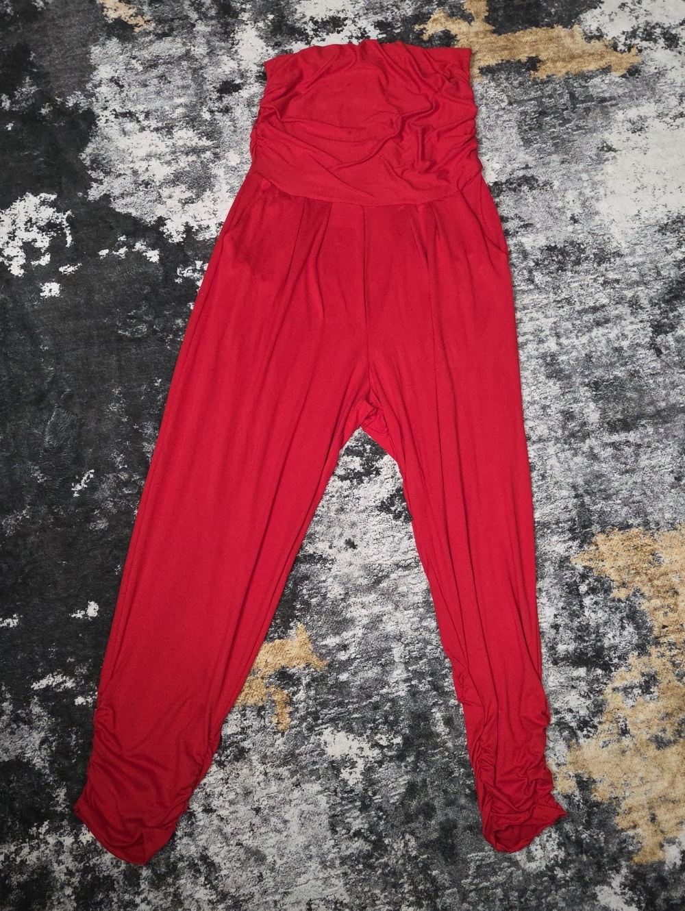 Absolutely It Plus Size Red Ruched High Waist Pants NWT
